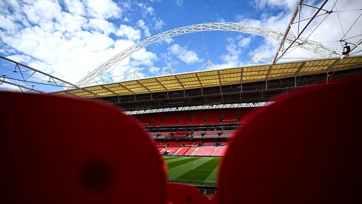Photo: X/ @wembleystadium : Real Madrid faces Borussia Dortmund at England's national stadium.