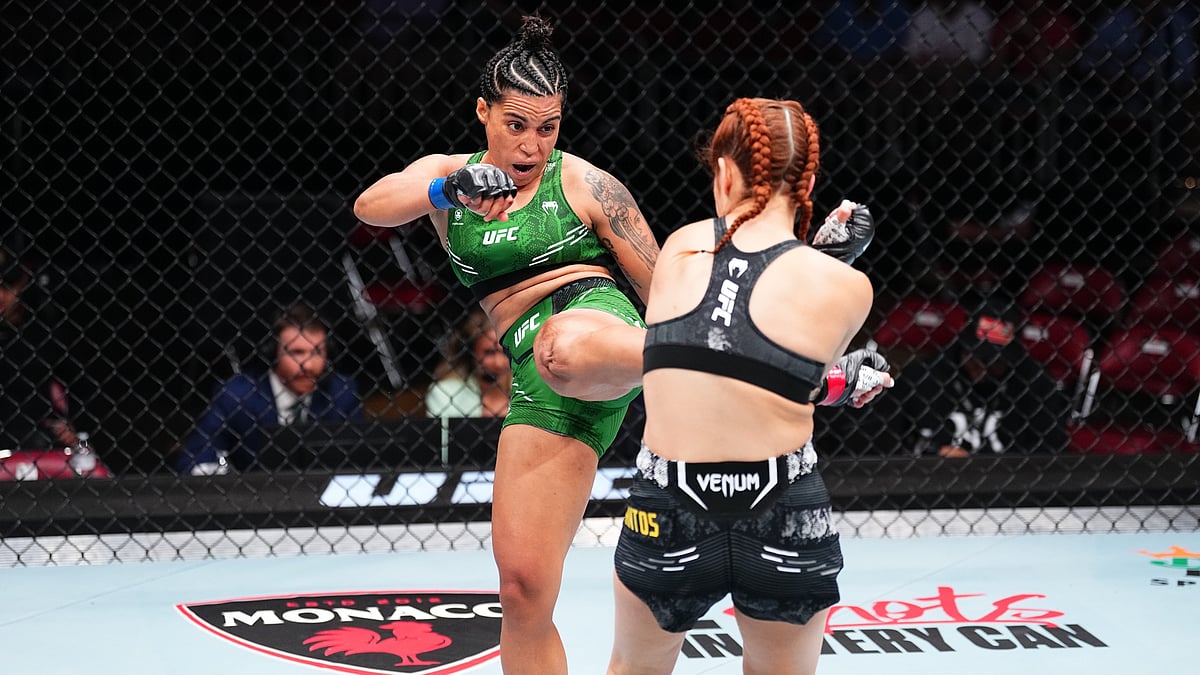 X/ufc : Puja Tomar (left) in action.