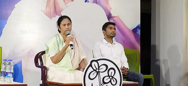 Mamata Banerjee, Abhishek Banerjee celebrating after results on June 4, 2024 - Sandipan Chatterjee