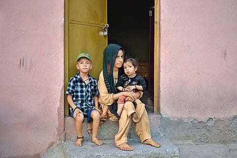 In Mourning: The family of Vijay Kumar, the bus driver who was killed in the Reasi attack, at their home