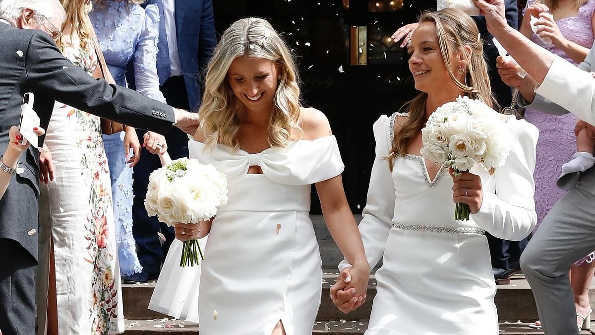 Danni Wyatt with her partner Georgie Hodge. - X/Danni_Wyatt