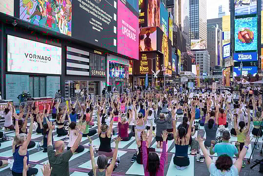 International Day Of Yoga: Thousands Gather For Yoga Celebration At Times Square