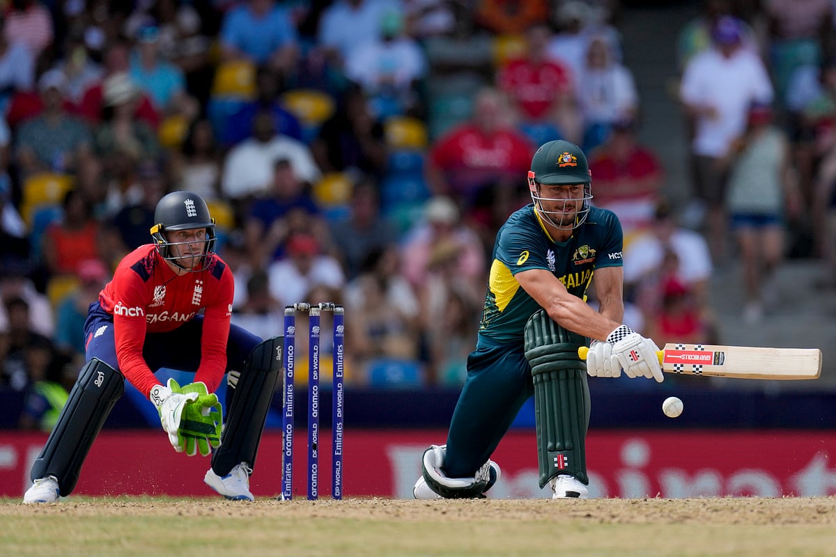 Stoinis attemps to play a reverse sweep.  - Ricardo Mazalan/AP