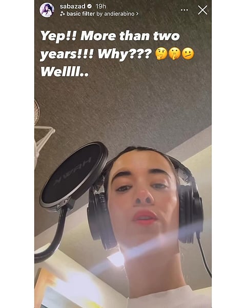 Saba Azad on her Instagram Stories