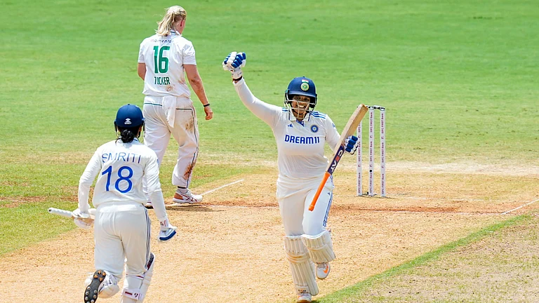 India women's opening pair of Smriti Mandhana and Shafali Verma (right) in action. - PTI/R Senthilkumar