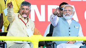 (Photo: PTI) : TDP chief Chandrababu Naidu and Prime Minister Narendra Modi.
