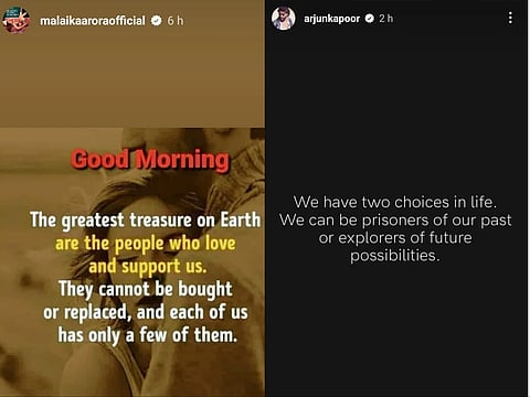 Malaika and Arjun's Instagram posts