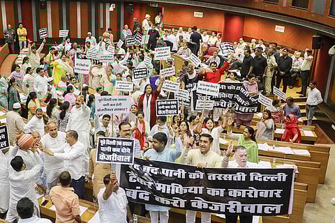 BJP councillors protest over Delhi water crisis