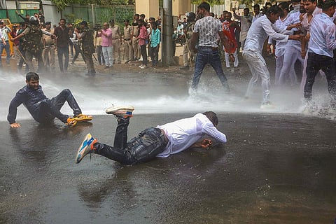Protest against alleged irregularity in NEET exam