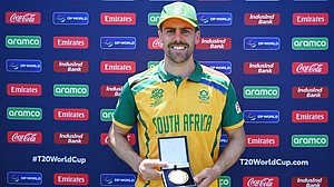 South Africa's player of the match, Anrich Nortje.