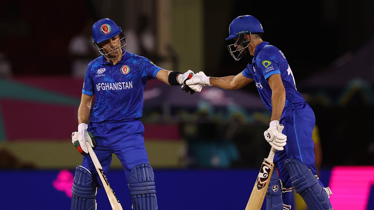 X | Afghanistan Cricket Board  : Afghanistan Cricket team in action during their ICC T20 World Cup opening match against Uganda on June 4, 2024 at the Providence Stadium, Guyana. 
