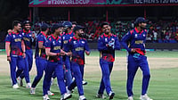 X/@cricketnep : Nepal Vs USA LIVE Score, ICC Men's Cricket World Cup League 2: Nepal cricket team after winning a match.