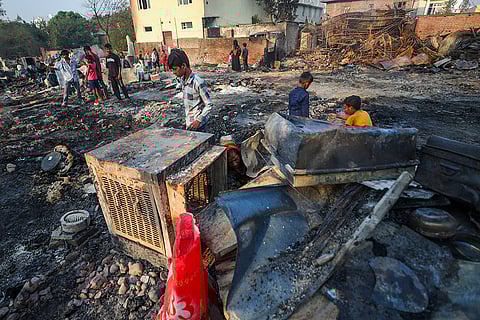 Fire at a slum in Jammu