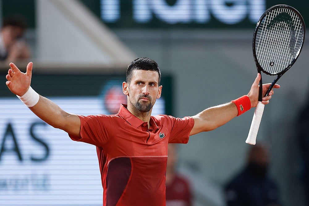 Photo: AP/Jean-Francois Badias : Serbia's Novak Djokovic