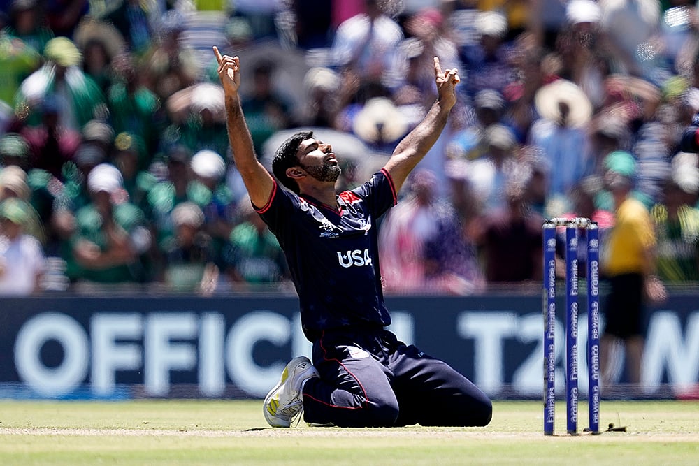 | Photo: AP/Tony Gutierrez : ICC Men's T20 World Cup cricket: USA vs Pakistan