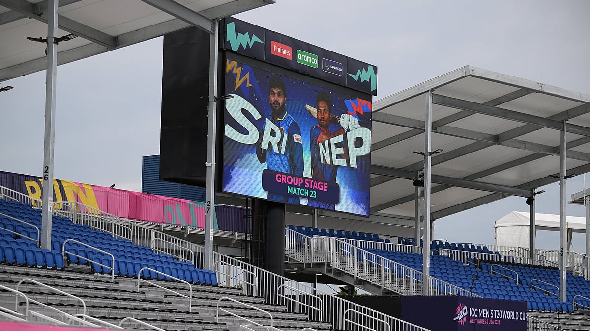 Photo: X/CricketNep : The Nepal vs Sri Lanka match at the T20 World Cup 2024 was a washout due to incessant rain in Florida. 