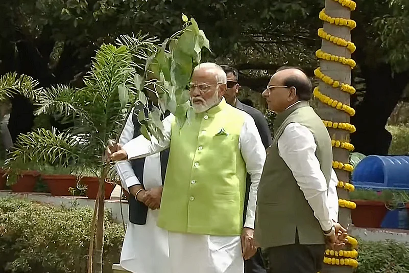 Narendra Modi during Tree Plantation Campaign