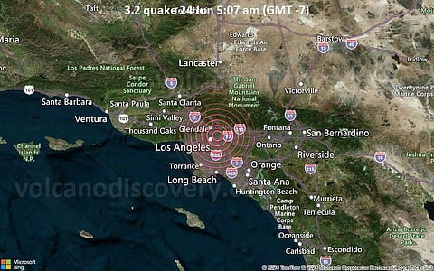 LA earthquake map