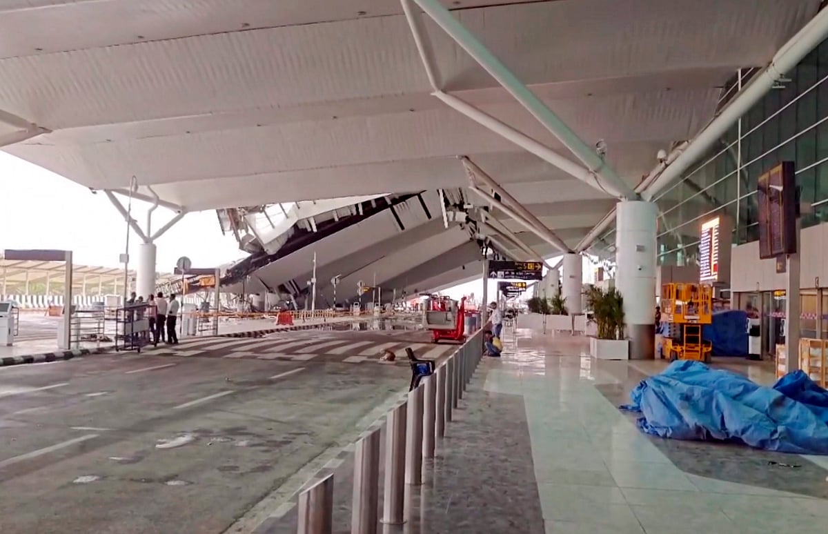 PTI :  
Roof collapse at Delhi airport