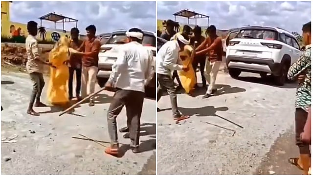 MP: Woman Beaten With Wooden Stick In Dhar As Onlookers Film Act, Video Goes Viral