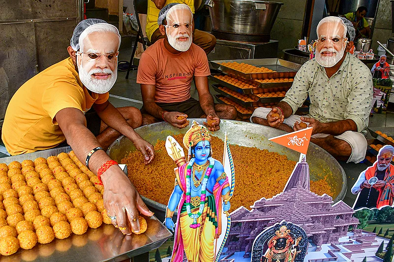 BJP supporters make sweets ahead of LS poll results