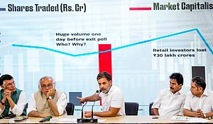 PTI : Congress leader Rahul Gandhi with party leader Jairam Ramesh and others during a press conference in Delhi on June 6, 2024