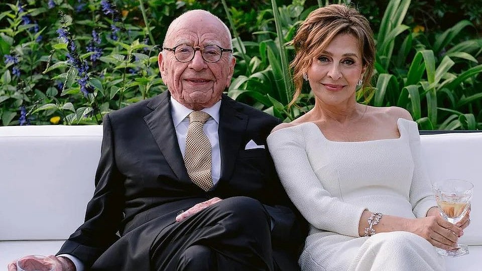 Rupert Murdoch with his wife Elena Zhukova. - X