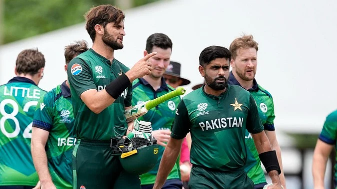Babar Azam and Shaheen Shah Afridi in Pakistan colours