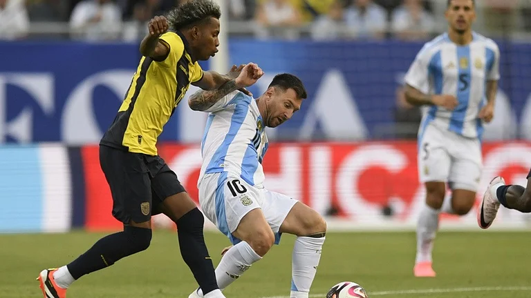 Lionel Messi helped Argentina score a win over Ecuador.  - AP
