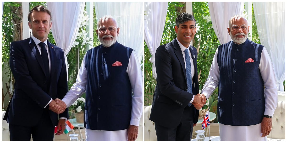 AP : PM Modi with Emmanuel Macron and Rishi Sunak in Italy
