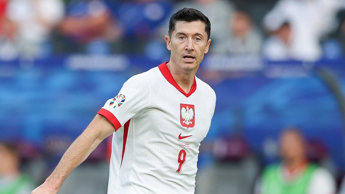 Robert Lewandowski in action at Euro 2024. - null