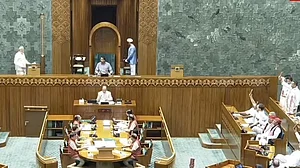 X/Screengrab : Opposition Holds Up Constitution Books As PM Modi Takes Oath In Parliament |