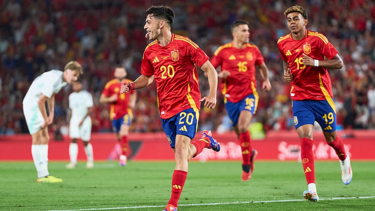 Pedri scored twice in a 5-1 win for Spain - null