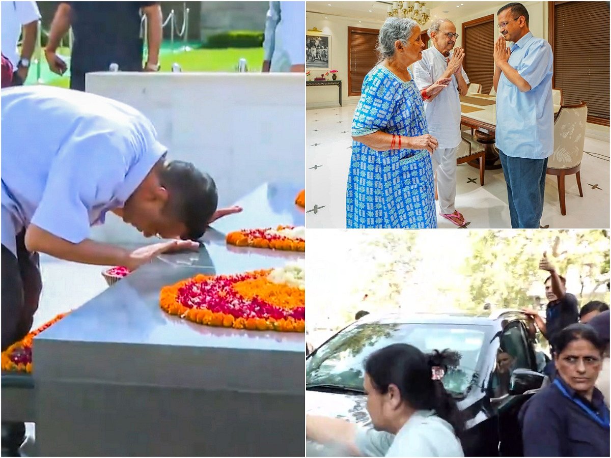 PTI : Kejriwal visited his parents, Hanuman Temple and Raj Ghat before surrendering at Tihar Jail.