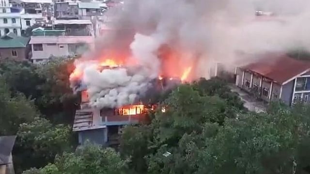 Major Fire Breaks Out Near Manipur CM Biren Singh's Bungalow In Secretariat Complex
