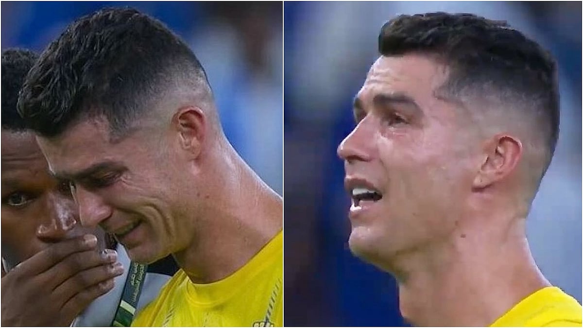 X/@FabrizioRomano : Cristiano Ronaldo seen crying after Al Nassr lose to Al Hilal