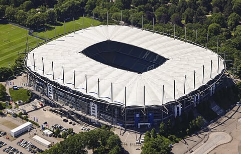 A view of Volksparkstadion.