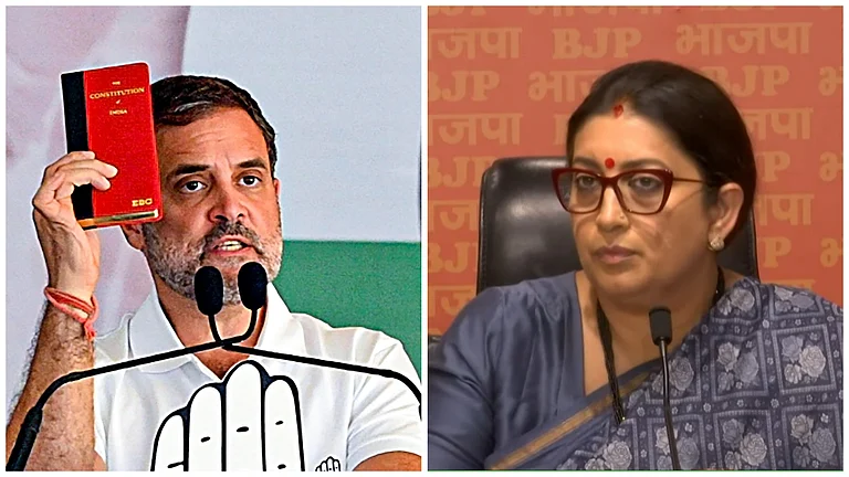 Rahul Gandhi (L), Smriti Iran - null
