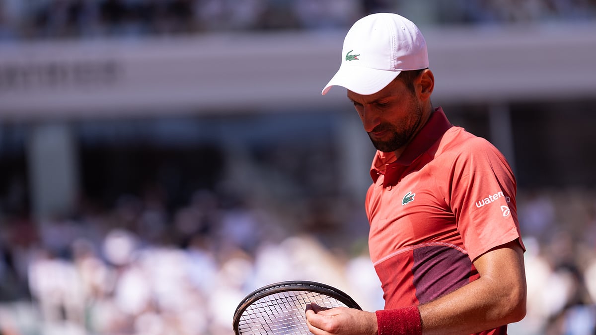 Novak Djokovic in action at the French Open