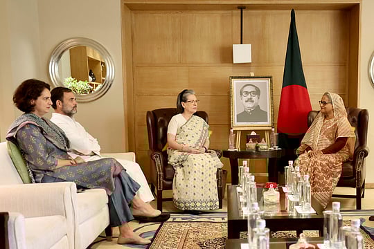 Bangladesh PM Hasina Meets Congress Leaders Sonia, Rahul, Priyanka In Delhi