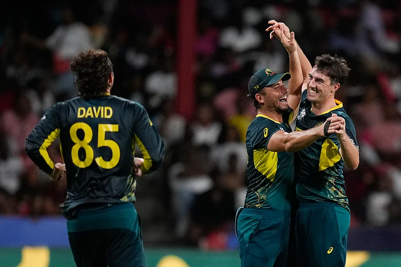 Pat Cummins takes hat trick, AFG vs AUS, T20 World Cup 2024, AP photo