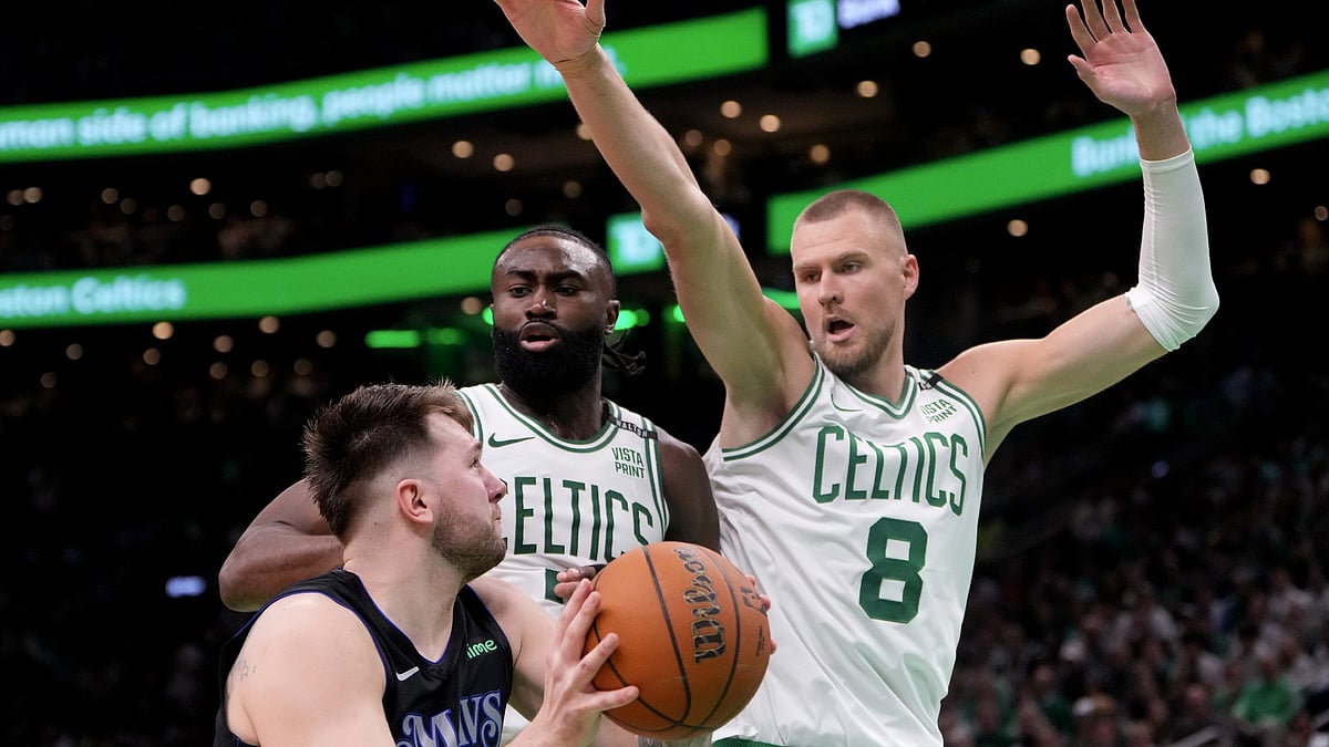 The Boston Celtics' Kristaps Porzingis is uncertain to play in Game 3 of the NBA Finals.