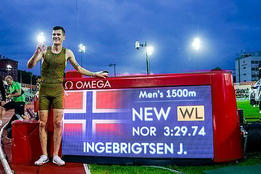 Athletics: Gebrhiwet's 5k Mark, Ingebrigtsen's Dive For 1,500m Win - In Pics
