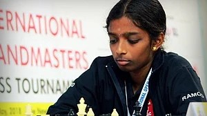 File : Grandmaster R Vaishali will take on Tingjie Lei of China in the 5th round of Norway Chess Tournament.