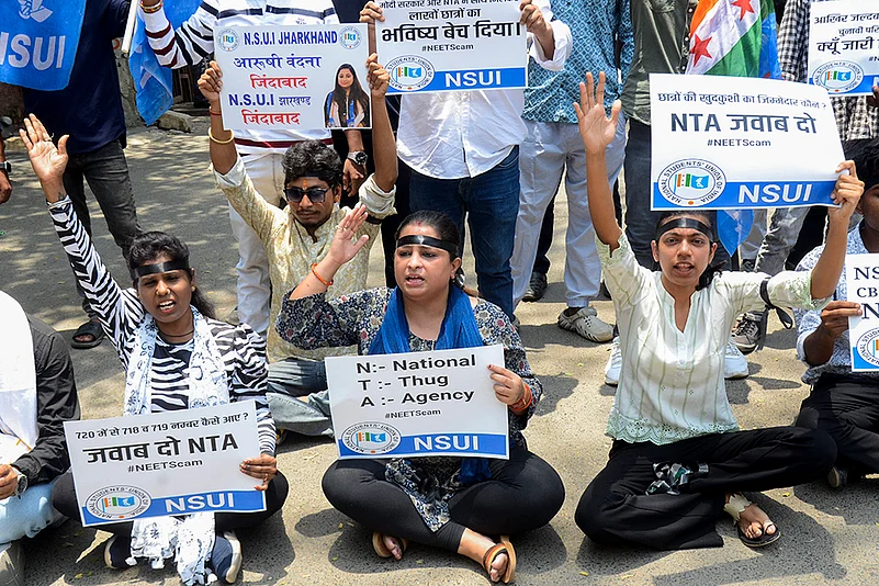 NSUI protest over NEET 2024 results