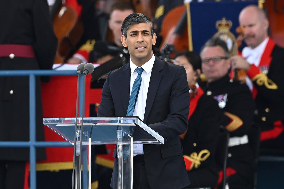 AP : UK Prime Minister Rishi Sunak at the D-Day event in Portsmouth. 