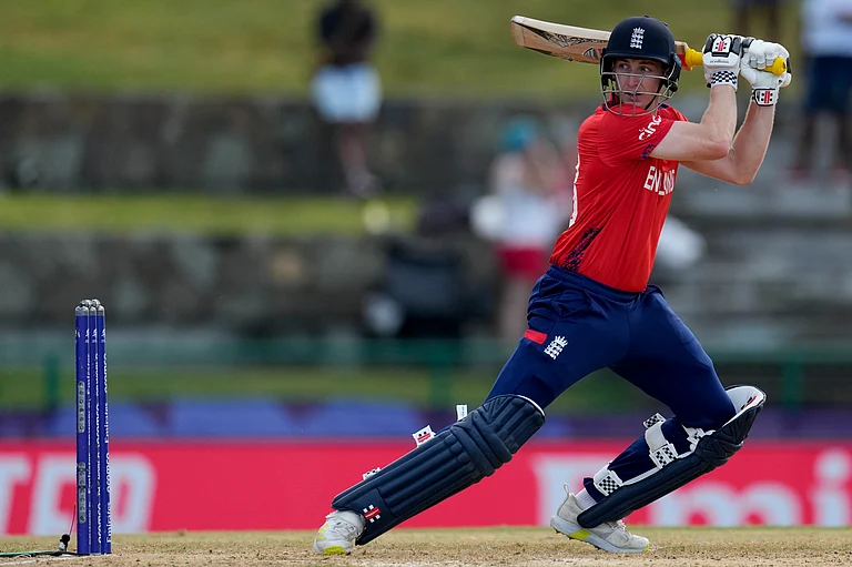 Harry Brook guiding one past point in Antigua - Ricardo Mazalan/AP