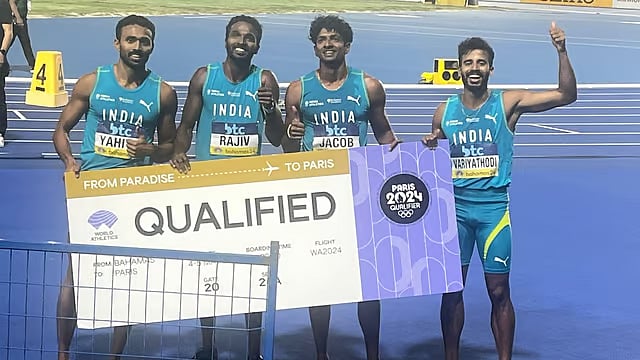 The Indian men's 4x400m relay team which qualified for Paris Olympic Games 2024.  - X/Athletics Federation of India