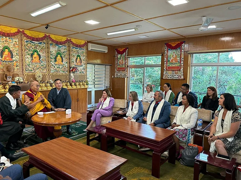 Dalai Lama met and interacted with a visiting high-level US Congressional delegation, led by US Congressman Michael McCaul at his residence in Dharamshala on Wednesday
- Leslie Shedd, US House Foreign Affairs Committee