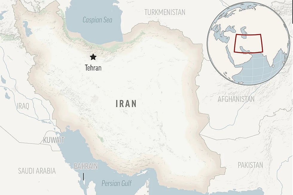 AP : This is a locator map for Iran with its capital, Tehran. 